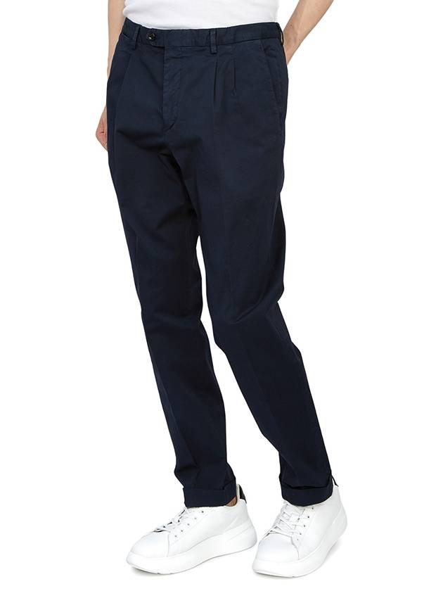 Men's Virgin Wool Straight Pants Navy - DRUMOHR - BALAAN 6