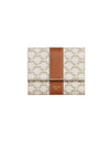 Triomphe Canvas Lambskin Trifold Small Bicycle Wallet White Tan - CELINE - BALAAN.