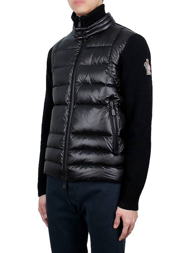 Padded Wool Zip Up Cardigan Black - MONCLER - BALAAN 5