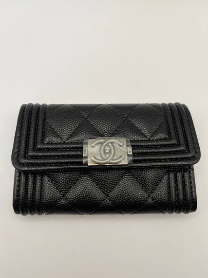 Boy Classic Knock Tock Kleok Women s Card Wallet Black Silver - CHANEL - BALAAN 2