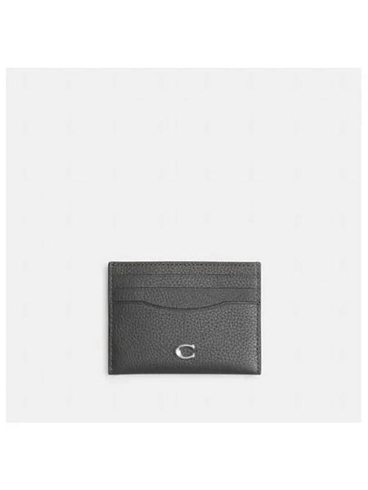 Logo Leather Card Wallet Charcoal - COACH - BALAAN 2