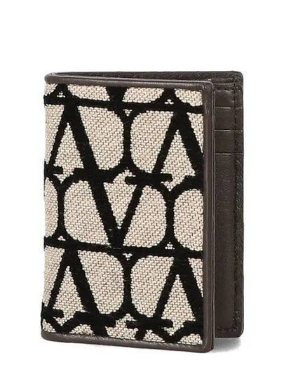 Iconographe V Logo Card Wallet Beige - VALENTINO - BALAAN 2