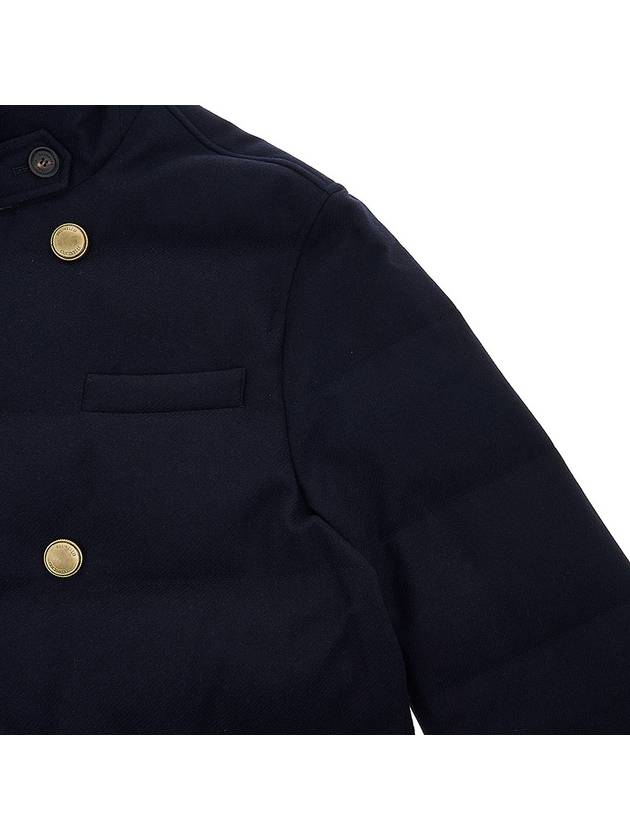 Double Breasted Padded Coat Navy - BRUNELLO CUCINELLI - BALAAN 5