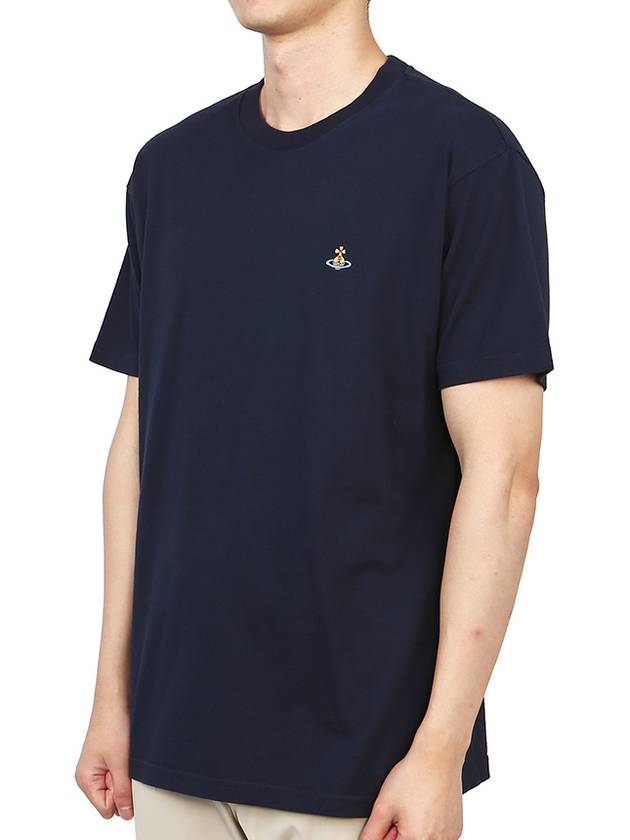 Chest ORB Logo Short Sleeve T-Shirt Navy - VIVIENNE WESTWOOD - BALAAN 5