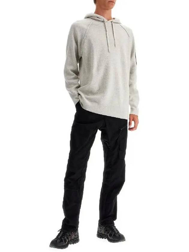 CP Company Lambswool Grs Hooded Knit Sweater 17CMKN149A 110149A M13 Waffle - CP COMPANY - BALAAN 3