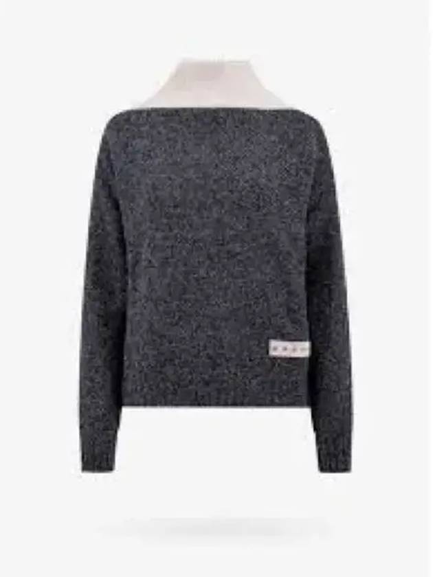 Contrast Knit Turtleneck Grey - MARNI - BALAAN 2