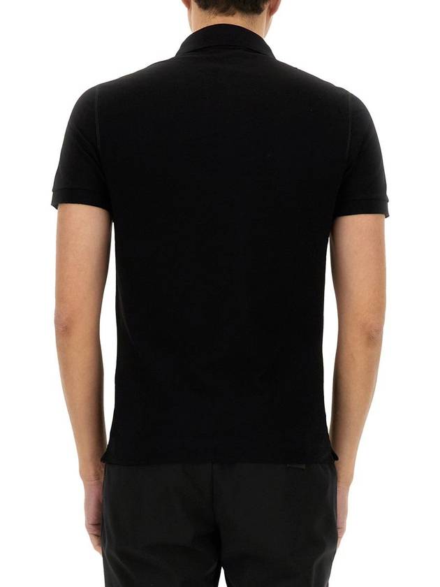 Men's Logo Plaque Cotton PK Shirt Black - DOLCE&GABBANA - BALAAN 4