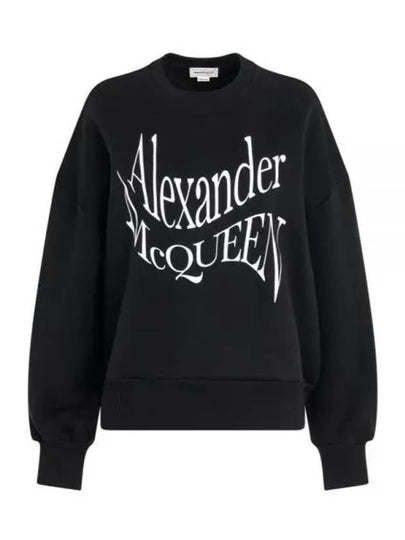 Warped Print Sweatshirt Black - ALEXANDER MCQUEEN - BALAAN 2