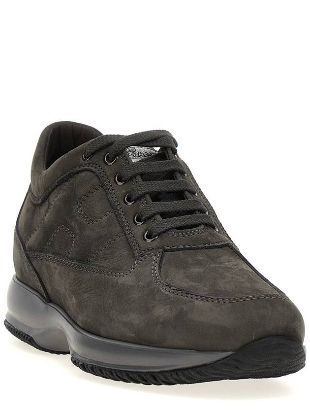 interactive suede low-top sneakers gray - HOGAN - BALAAN 3