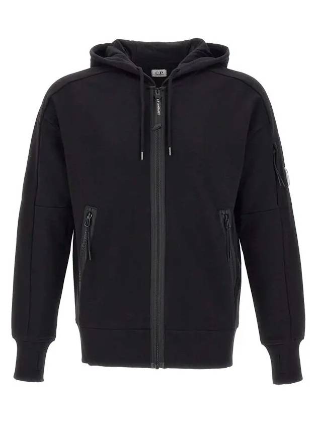 Diagonal Raised Fleece Hooded Jacket Black - CP COMPANY - BALAAN 3