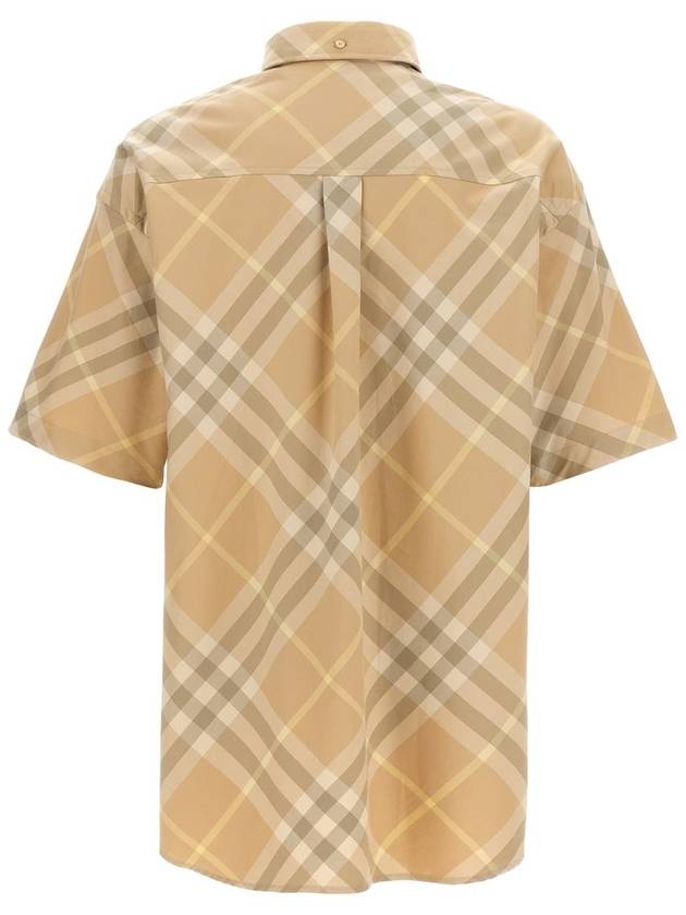 Check Short Sleeve Shirt Beige - BURBERRY - BALAAN 3