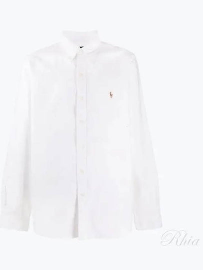 Embroidery Pony Oxford Long Sleeve Shirt White - POLO RALPH LAUREN - BALAAN 2