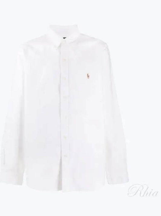 Embroidery Pony Oxford Long Sleeve Shirt White - POLO RALPH LAUREN - BALAAN 2