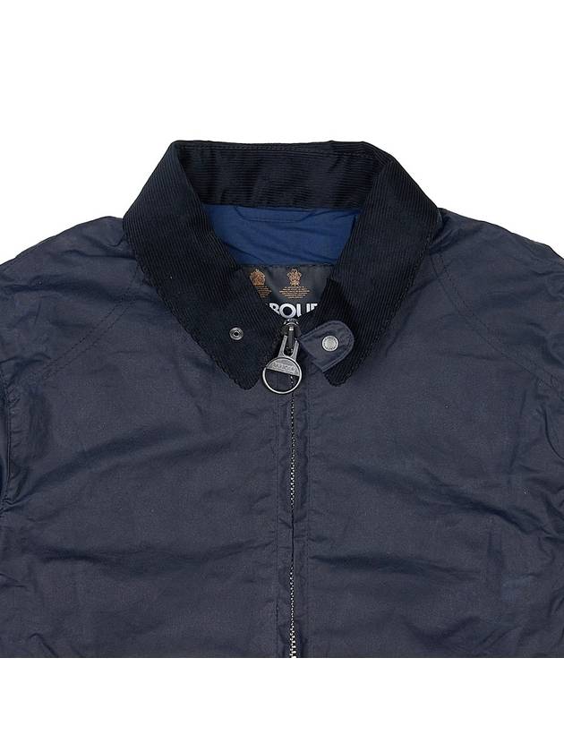 Edmound Wax Jacket Navy - BARBOUR - BALAAN 4