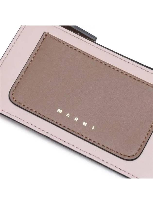 Colorblock Leather Card Wallet Brown - MARNI - BALAAN 4