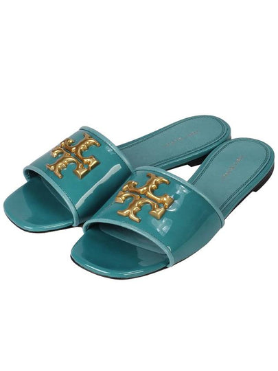 Eleanor Logo Decorated Slide Sandals Bayberry Blue - TORY BURCH - BALAAN 2