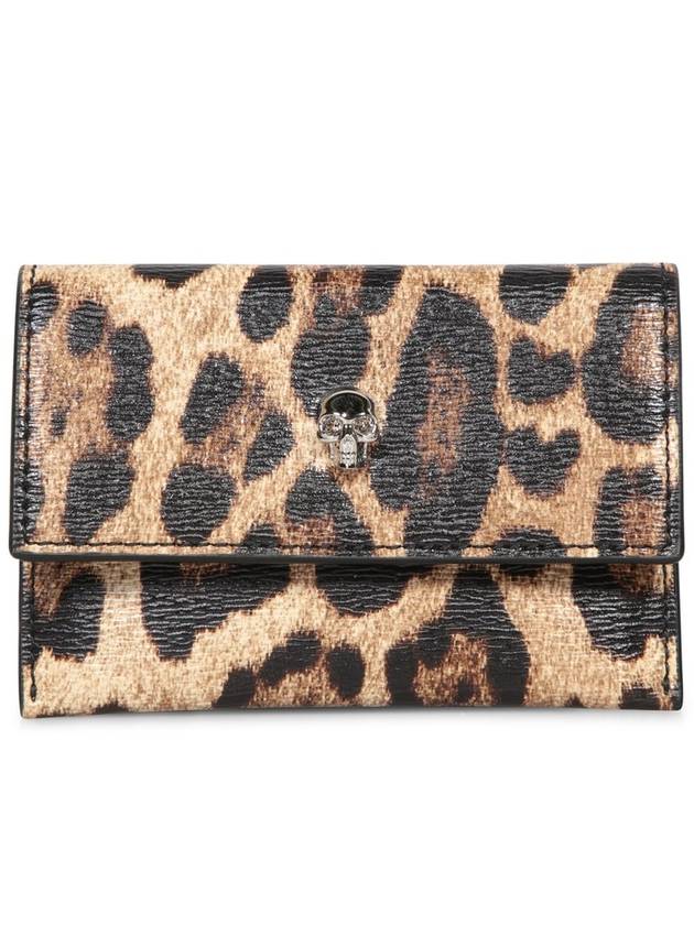 Skull Leopard Print Card Wallet Brown - ALEXANDER MCQUEEN - BALAAN 2