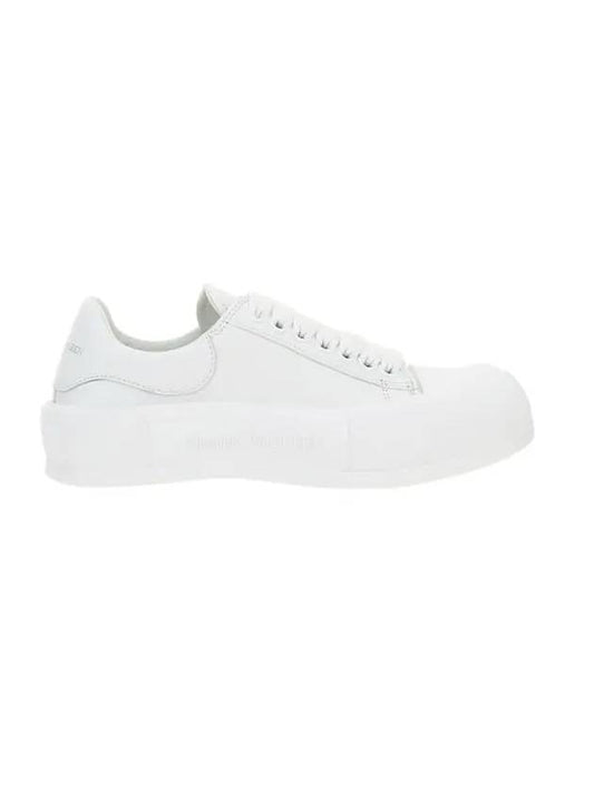 Deck Plimsoll Lace Up Low Top Sneakers White - ALEXANDER MCQUEEN - BALAAN 1