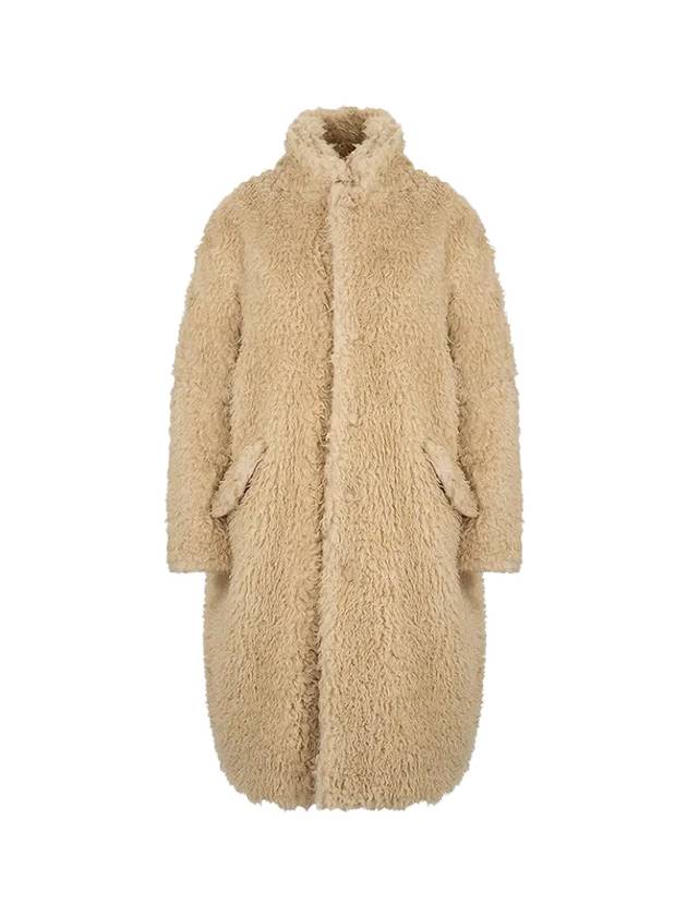 Oversized Midi Faux Fur Design Single Coat Beige - MAISON MARGIELA - BALAAN 2