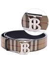 Check Reversible Wide TB Leather Belt Beige - BURBERRY - BALAAN 2