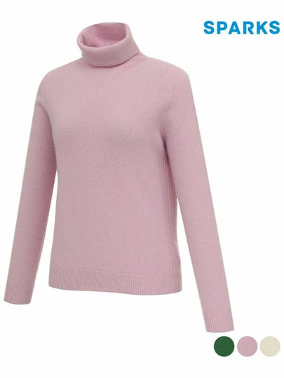 Women s 100 wool turtleneck whole garment knit sweater SO3LKT010 - SPARKS - BALAAN 2