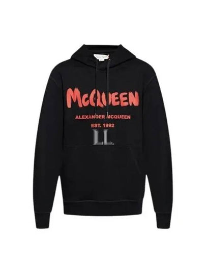 Graffiti Logo Hoodie Black - ALEXANDER MCQUEEN - BALAAN 2