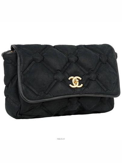 Bubble quilted flap shoulder bag black gold 74348 - CHANEL - BALAAN 2