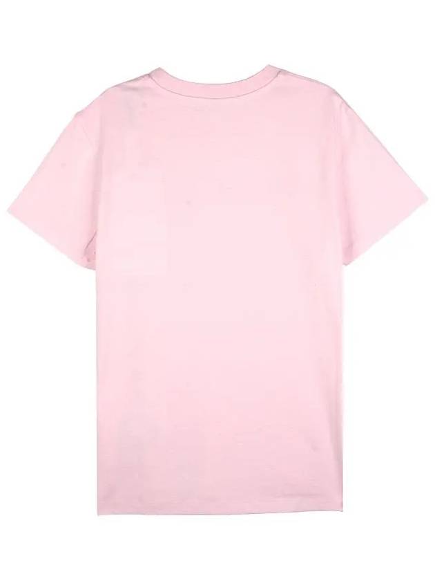 Embroidered Logo Cotton Short Sleeve T-Shirt Pink - MONCLER - BALAAN 3