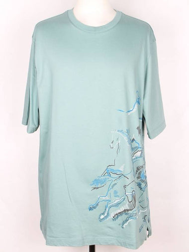 Horse Print Short Sleeve T Shirt XXL - HERMES - BALAAN 1