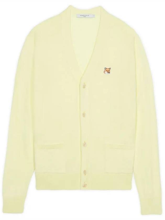 Fox Head Patch Classic Wool Cardigan Yellow - MAISON KITSUNE - BALAAN 2