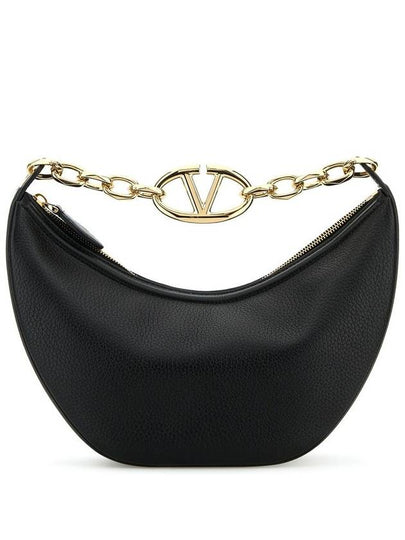 V Logo Zip-Up Medium Tote Bag Black - VALENTINO - BALAAN 2