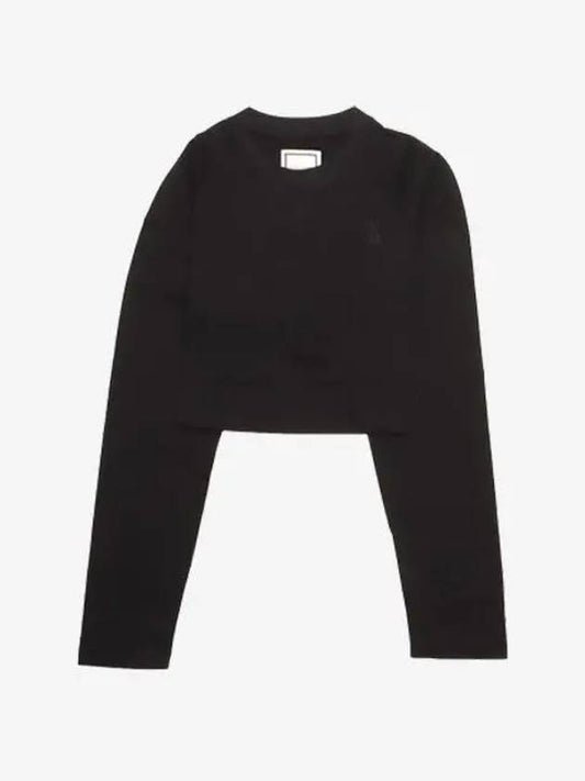 Cropped Long Sleeve T Shirt Black Women M241TS18720B - WOOYOUNGMI - BALAAN 2