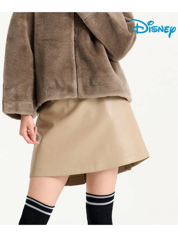 Women s Eco Leather Back Pleated A Line Skirt Culottes DN3LCR002 - DISNEY GOLF - BALAAN 1