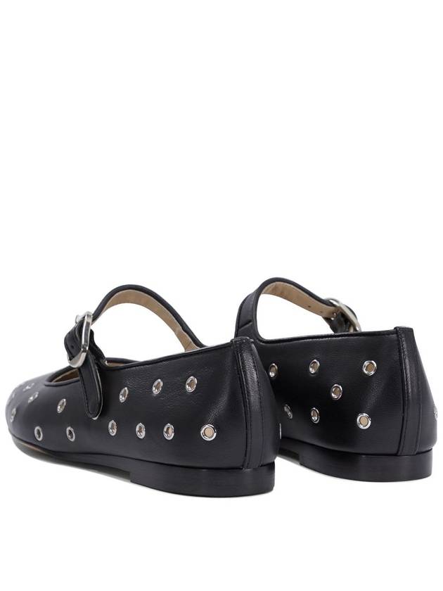 'Mary Jane' Black Ballerinas With Eyelets In Leather Woman - LE MONDE BERYL - BALAAN 4