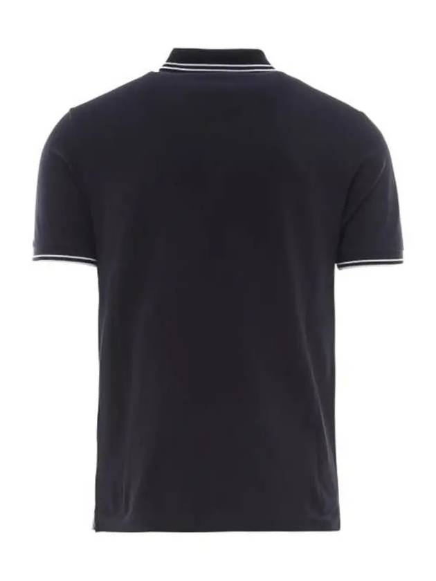 Stretch Cotton Pique Short Sleeve Polo Shirt Navy - STONE ISLAND - BALAAN 4