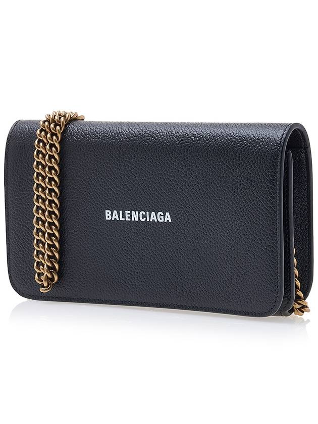 Cash Chain Wallet Mini Calfskin Cross Bag Black - BALENCIAGA - BALAAN 3