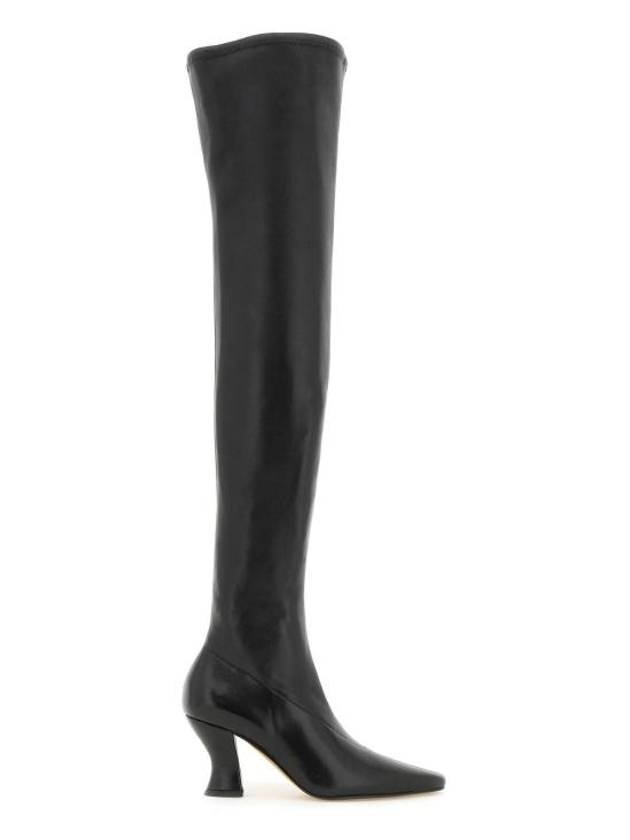 Almond Nappa Leather Heel Long Boots Black - BOTTEGA VENETA - BALAAN 2