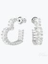 Matrix Heart Small Hoop Earrings Silver - SWAROVSKI - BALAAN 2