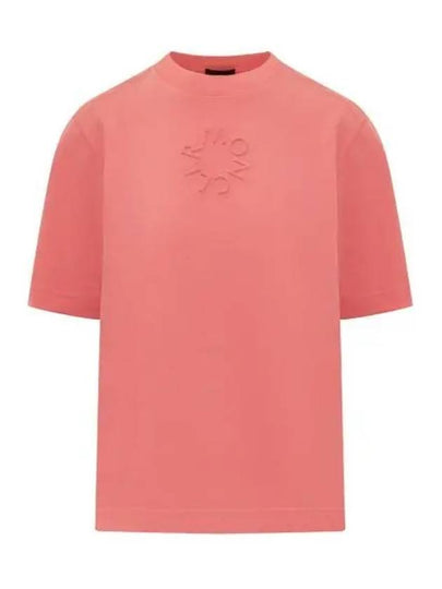 Embossed Logo Short Sleeve T-Shirt Pink - MONCLER - BALAAN 2