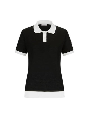 Arm Logo Patch Polo Shirt Black White - MONCLER - BALAAN 1