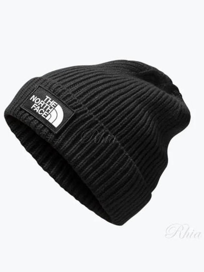 TNF Logo Box Cuffed Beanie Black - THE NORTH FACE - BALAAN 2