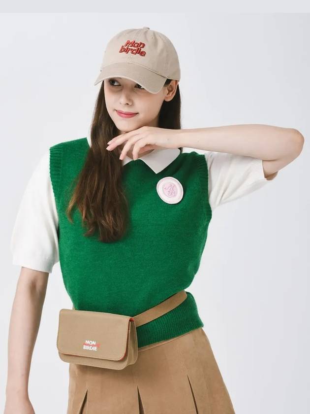 Crew neck knit vest GREEN - MONBIRDIE GOLF - BALAAN 5