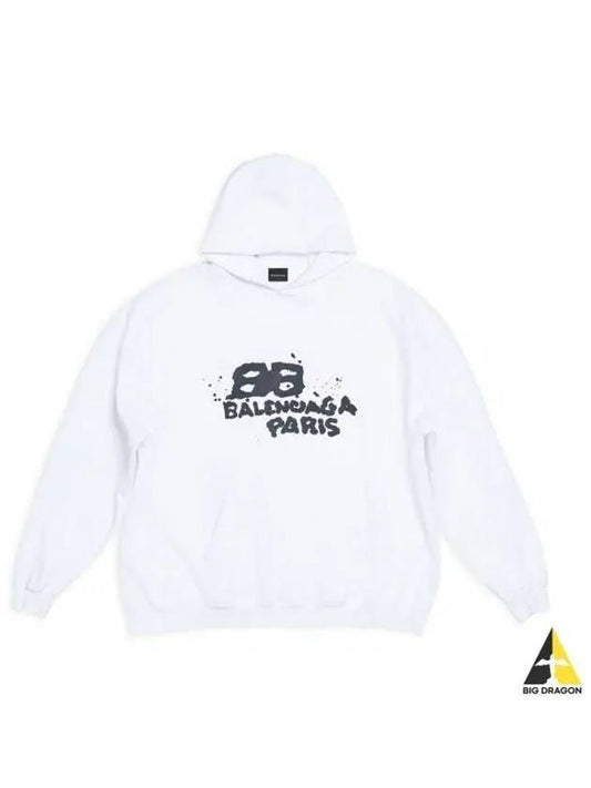 Graffiti Logo Printing Hoodie White - BALENCIAGA - BALAAN 2