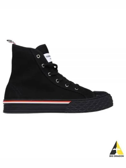 RWB Stripe Canvas Tartan Sole Collegiate High Top Sneakers Black - THOM BROWNE - BALAAN 2
