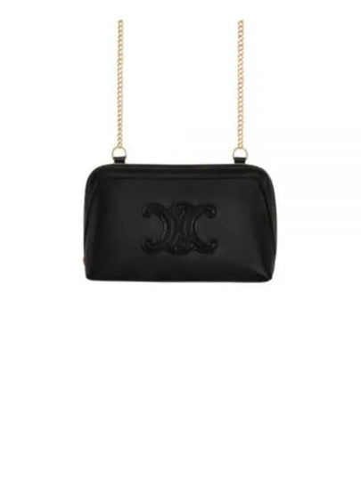 Coeur Triomphe Chain Clutch Bag Black - CELINE - BALAAN 2