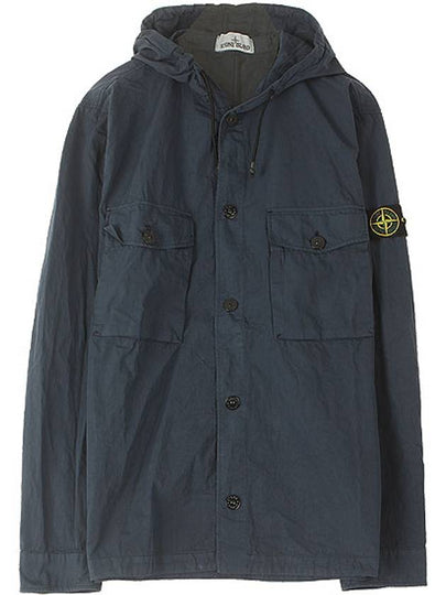 Button Two Pocket Overshirt Men s Jacket Blue Navy 721512408 V0028 - STONE ISLAND - BALAAN 2