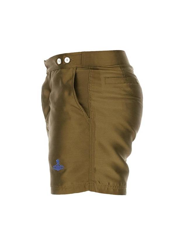 ORB Embroidered Logo Swim Shorts Olive - VIVIENNE WESTWOOD - BALAAN 1