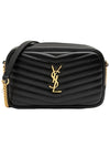 Lou Gold Mini Leather Cross Bag Black - SAINT LAURENT - BALAAN 1