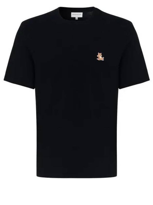 Chillax Fox Patch Regular Short Sleeve T-Shirt Black - MAISON KITSUNE - BALAAN 2