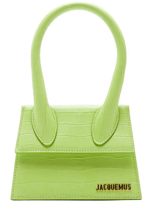Le Chiquito Moyen Leather Tote Bag Light Green - JACQUEMUS - BALAAN.